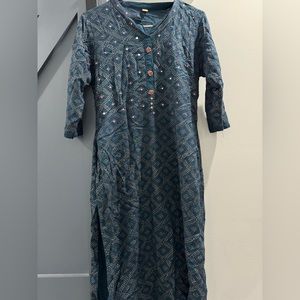 Beautiful Blue color Kurta with gorgeous plazo pant. Indian traditional dress